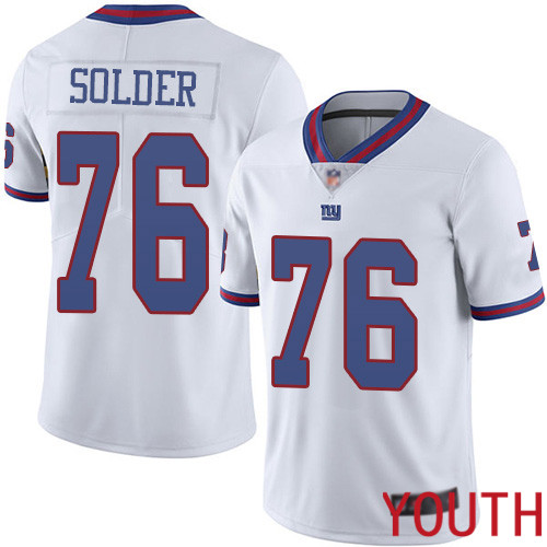 Youth New York Giants 76 Nate Solder Limited White Rush Vapor Untouchable Football NFL Jersey